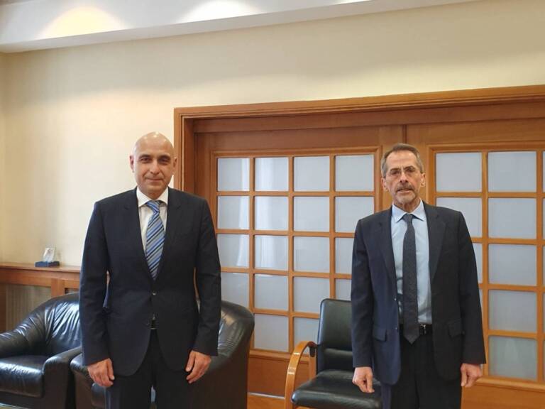 Συνάντηση Προέδρου Ένωσης Ελληνικών Επιχειρήσεων, Άρη Βλάχου, με το νέο Πρέσβη της Ελλάδας στη Βόρεια Μακεδονία